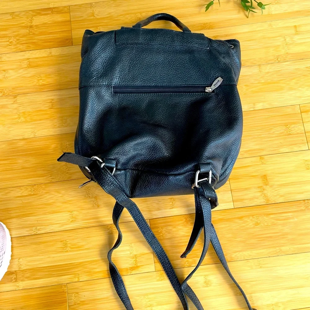 Y2K Valentina Black Pebble Leather Backpack